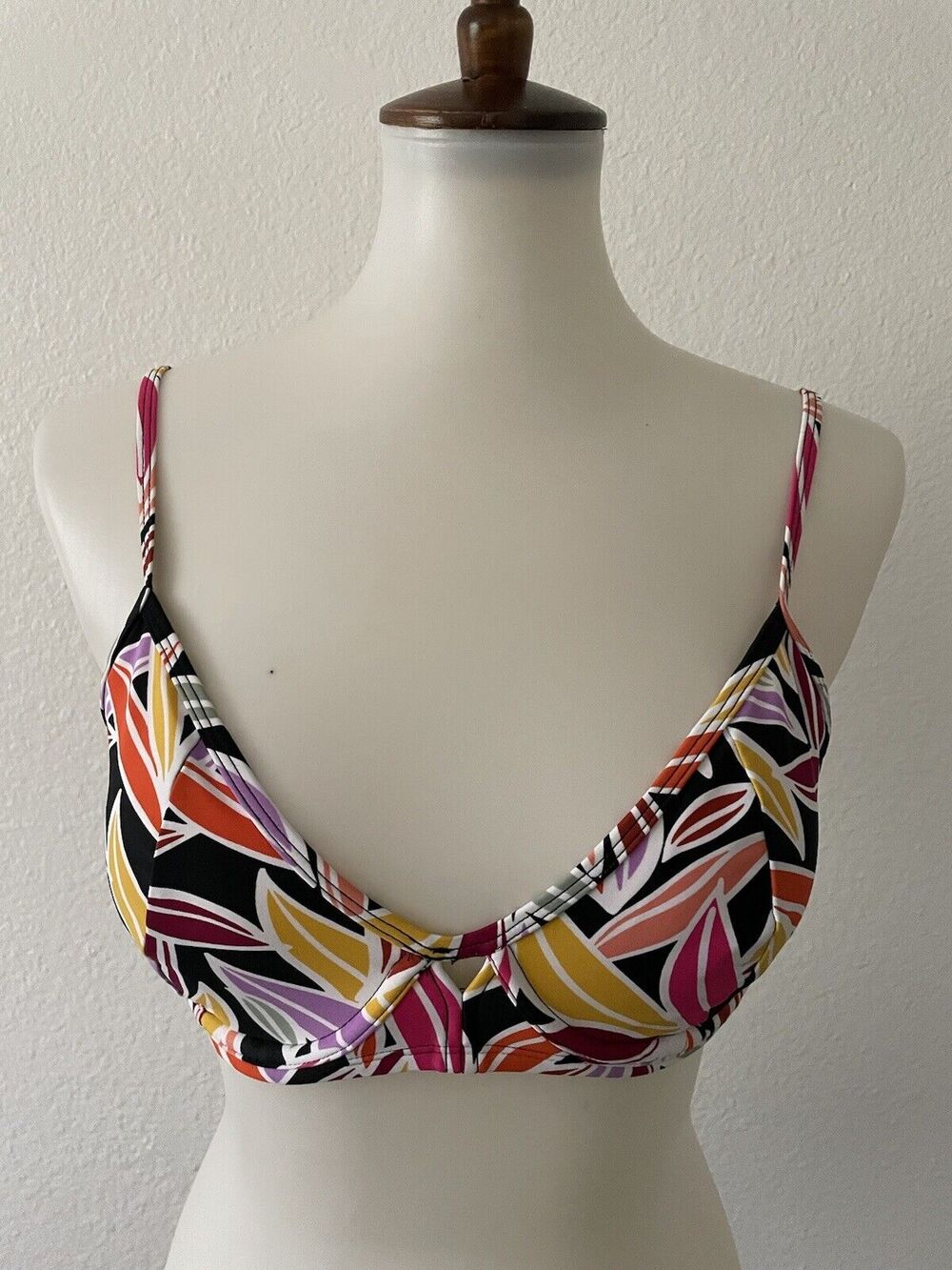 BCBG Paris Swim Bikini Top Multicolor Floral Print Swimwear
